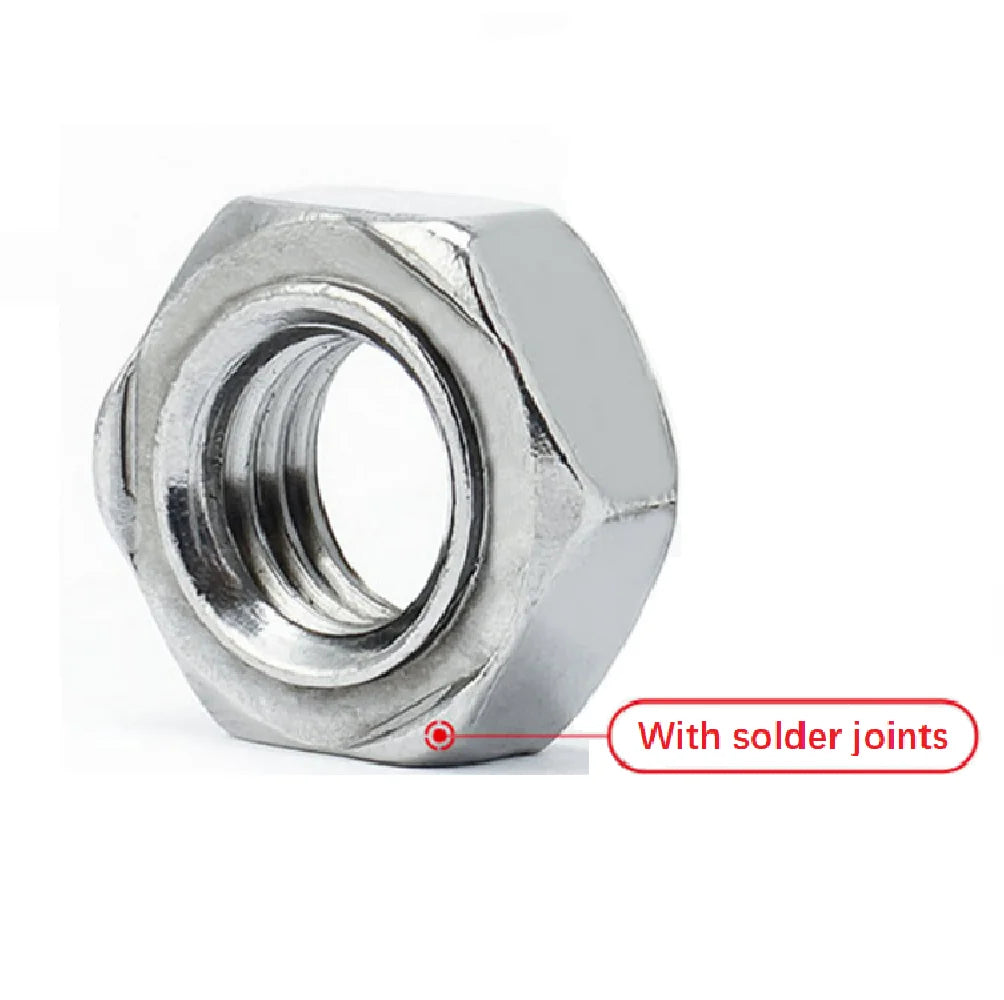 2-20pcs 304 stainless steel M3M4M5M6M8M10M12M14M16 DIN929 hexagon welding nut spot welding nut solder joints nut