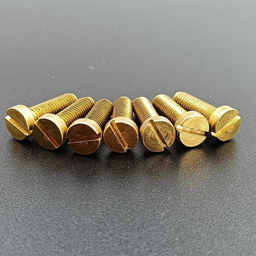 2-20pcs M1 M1.2 M1.4 M1.6 M2 M2.5 M3 M4 M5 M6 M8 M10 *L DIN84 Brass Slotted Cheese Head Screw Brass Screw Brass Bolt