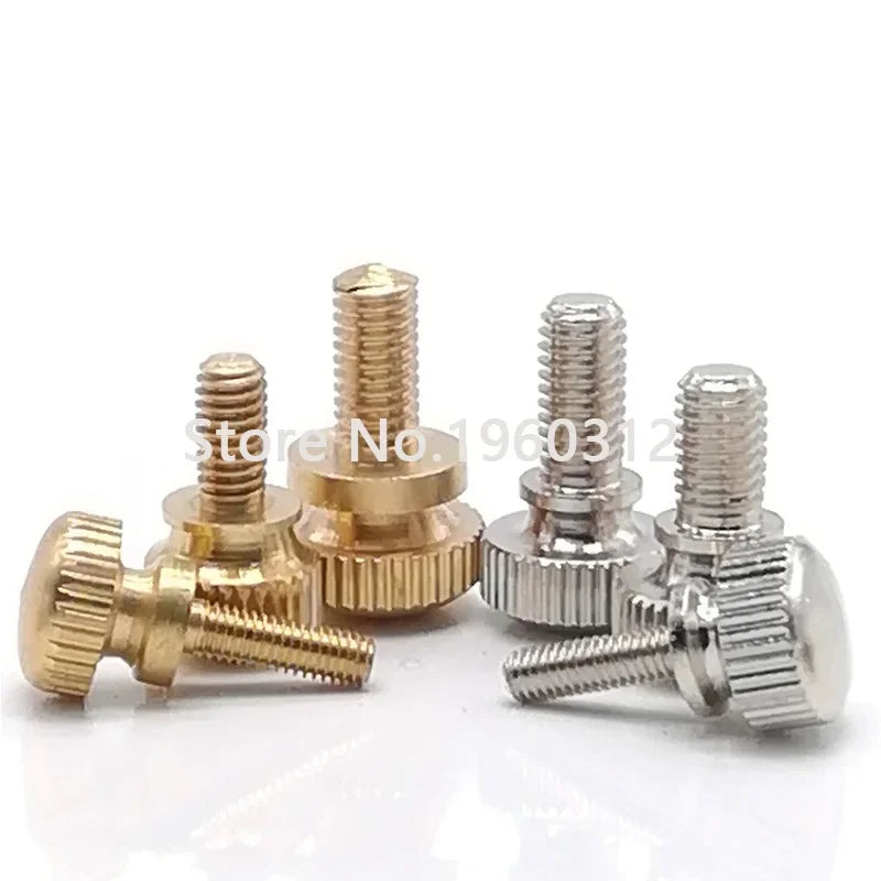 2-5PCS M3 M4 M5 M6 GB834 Brass Knurled head or Nickel plating hand thumb screw computer chassis with high step knurled screws