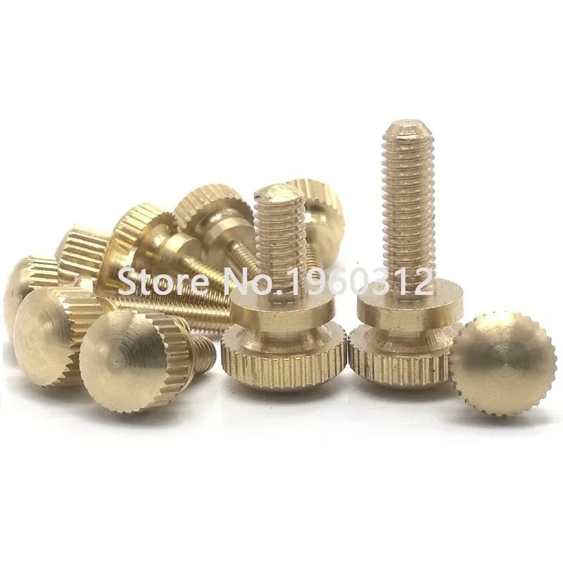 2-5PCS M3 M4 M5 M6 GB834 Brass Knurled head or Nickel plating hand thumb screw computer chassis with high step knurled screws