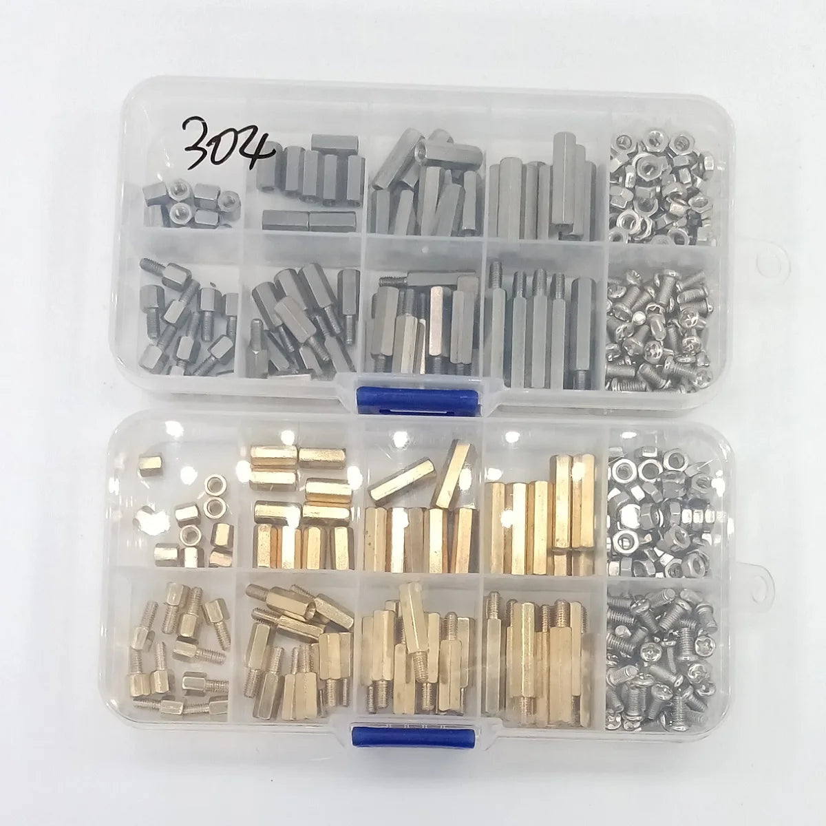 200pcs  M2 M2.5 M3 PCB Hex Male Female Threaded Brass Spacer Standoffs / Screw / Nut  Assortment Set kit