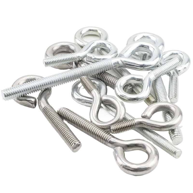 M3-M8  304 Stainless Steel Question Mark Hook & Sheep's Eye Screw - Galvanized Open/Closed Cup Hook Bolt for Hanging & Decoration