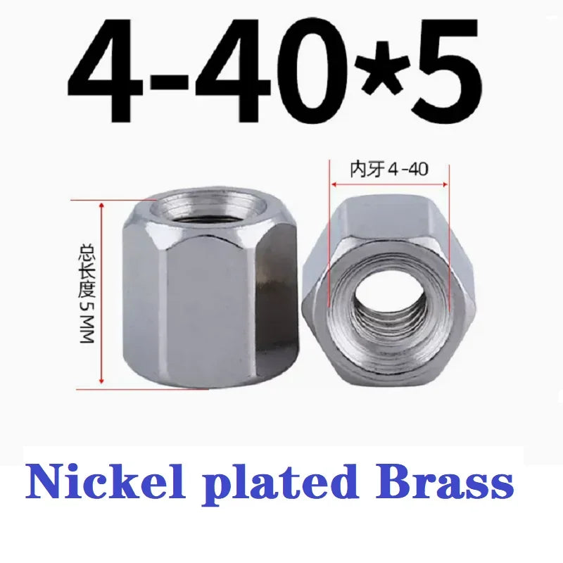 20pcs 4-40 nickel plated brass English single head hexagonal VGA connector DB head computer adapter stud Motherboard screw stud