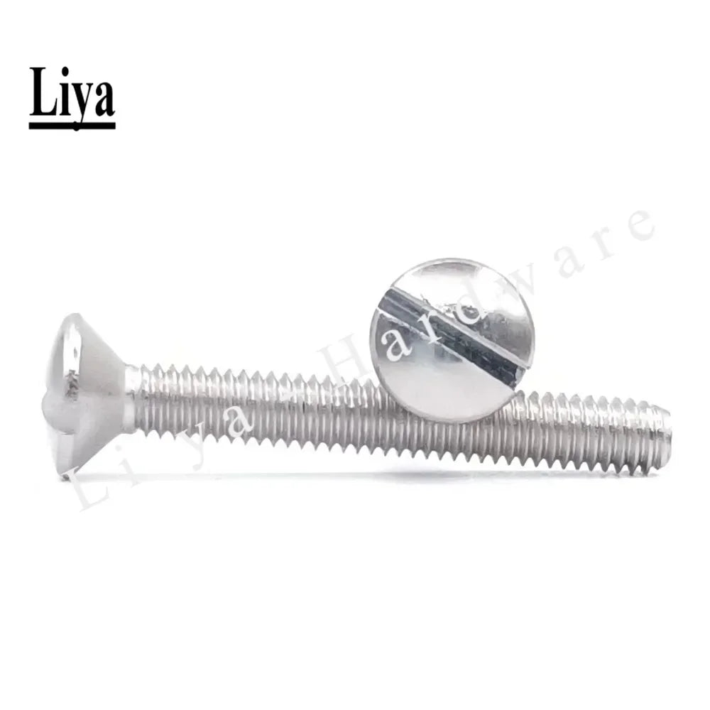 20pcs M2 M2.5 M3 M4 M5 GB69 DIN964 A2-70 304 Stainless Steel Slotted Countersunk Head Half Oval Screw Bolt