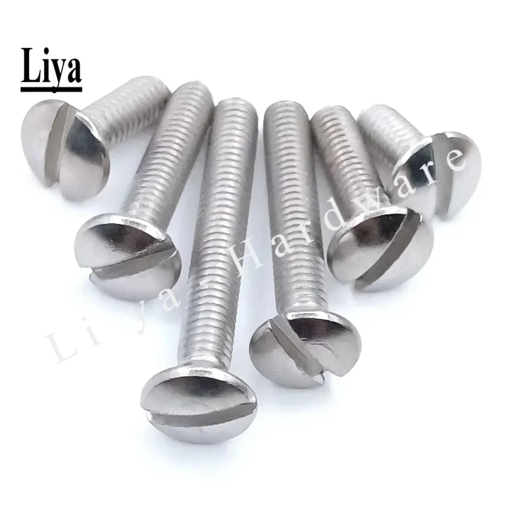 20pcs M2 M2.5 M3 M4 M5 GB69 DIN964 A2-70 304 Stainless Steel Slotted Countersunk Head Half Oval Screw Bolt