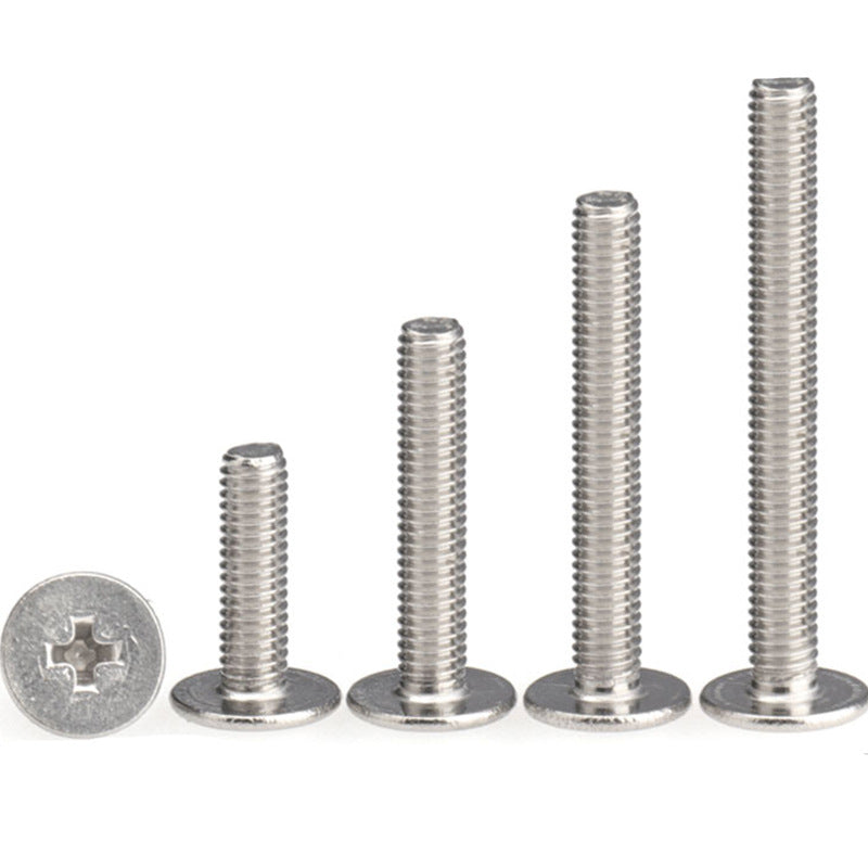 M2 M3 M4 M5 304 Stainless Steel Large/Thin Flat Head Cross Screws Small Screws for DIY Hardware Furniture Woodworking Electronic Device Assembly
