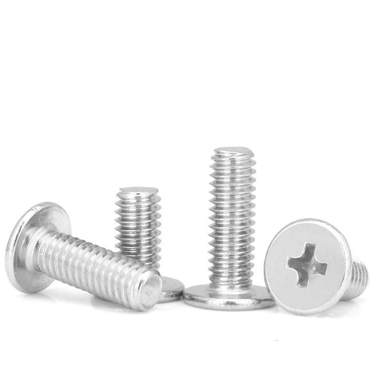 M2 M3 M4 M5 304 Stainless Steel Large/Thin Flat Head Cross Screws Small Screws for DIY Hardware Furniture Woodworking Electronic Device Assembly