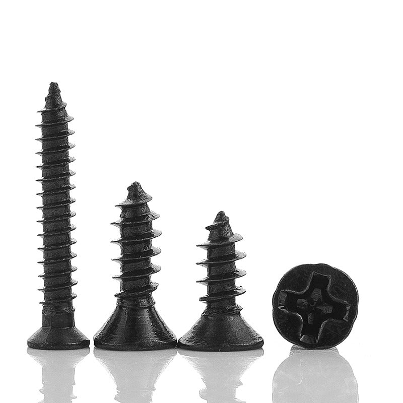 M3M4M5M6M8 304 stainless steel black cross groove countersunk head self-tapping screw flat head self-tapping screw for Home Improvement & Industrial Use