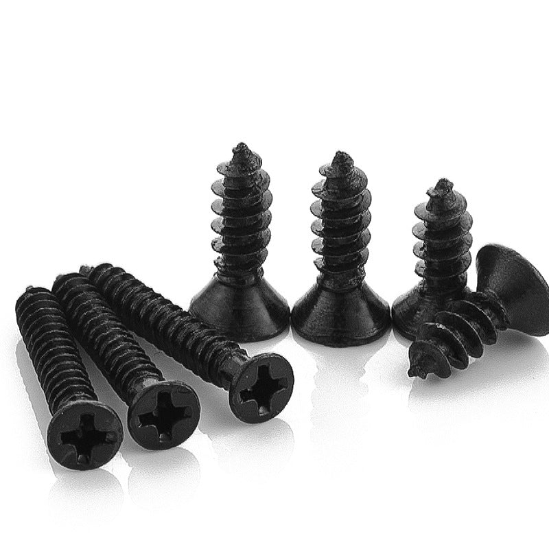 M3M4M5M6M8 304 stainless steel black cross groove countersunk head self-tapping screw flat head self-tapping screw for Home Improvement & Industrial Use