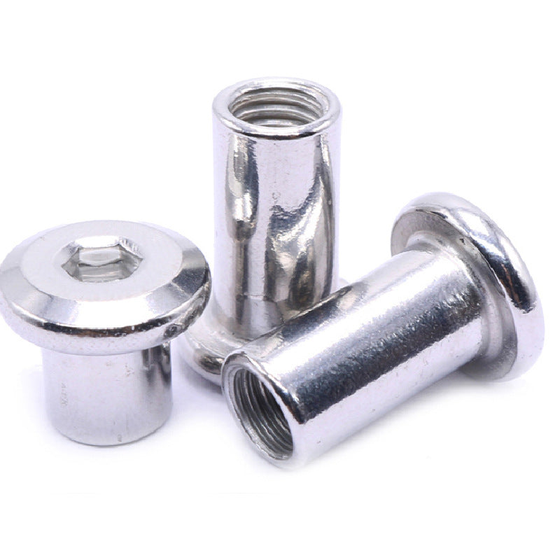 M4/M5/M6/M8 Carbon Steel Nickel Plated Chamfer Splint Nut Inner Hexagon Bevel Lock Nut Oblique Flat Head Splint Nut for Furniture & Hardware Assembly