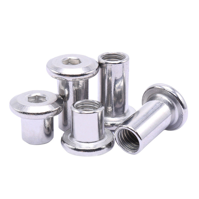 M3M4M5M6 304 stainless steel chamfered splint nut flat head hexagonal lock furniture nut splint nut for Cabinet & Furniture Assembly