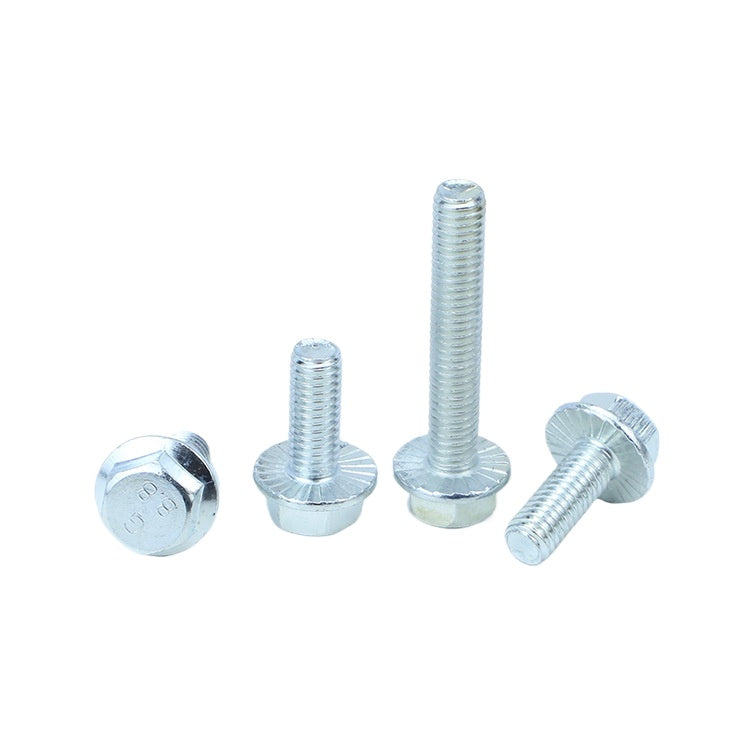 M6/M8 Blue and white zinc outer hexagonal flange bolts Non-slip half-tooth flange bolts Full-tooth outer hexagonal bolts with teeth for Hardware Assembly & Structural Fastening