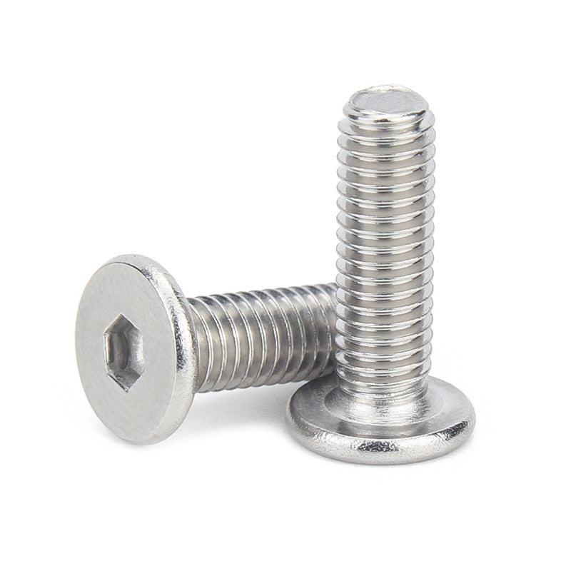 M5 M8 304 Stainless Steel Thin and Large Flat Head Hexagon Machine Screws - Fasteners for Furniture & Machinery