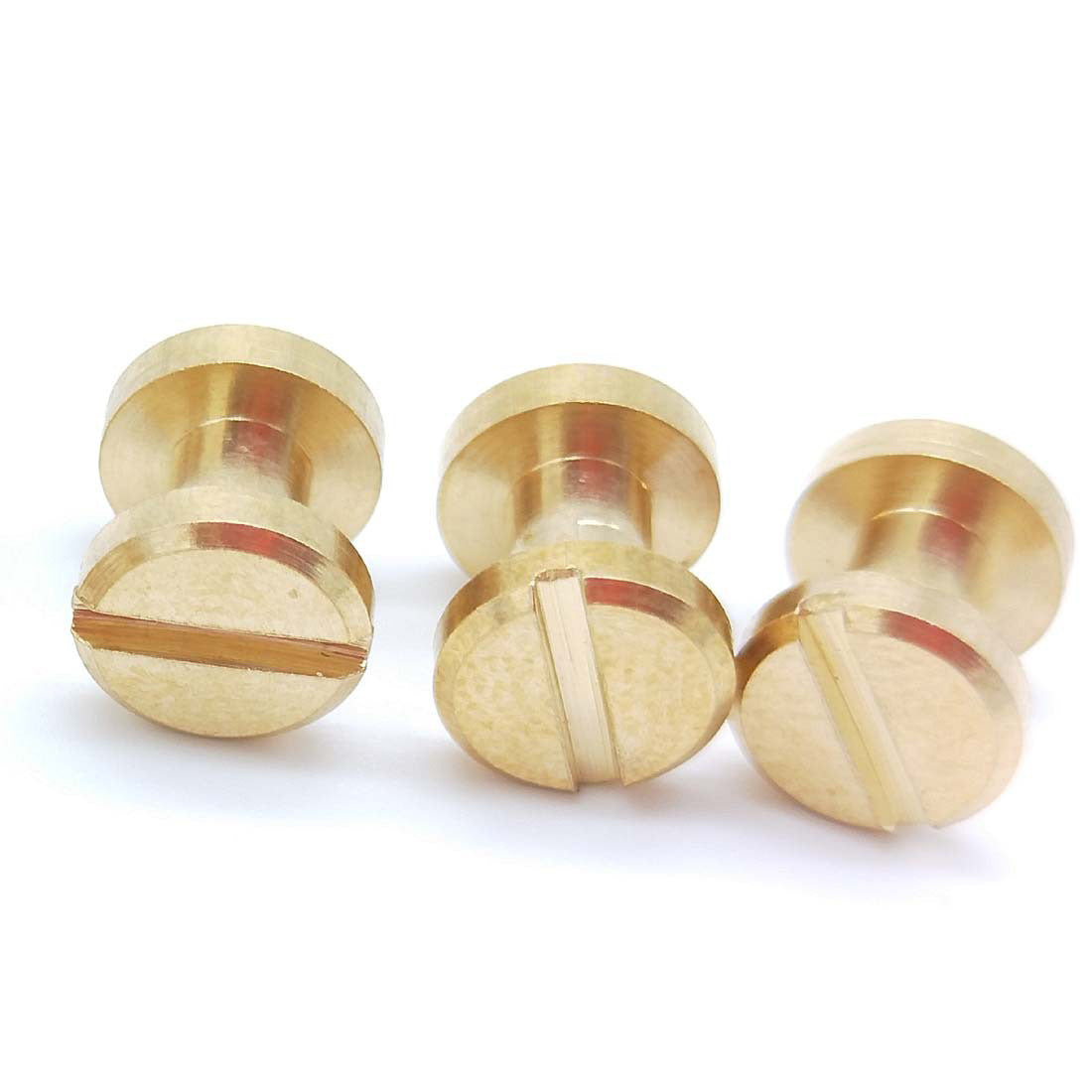 Brass Slotted Rivet Buckle Gold Male Female Pair Lock Screw for Belt Leathercraft Bag Hardware