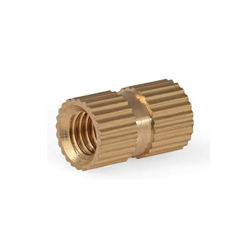 M3-M4-M6-M8 Copper Knurled Threaded Inserts Blind Hole Embedded Nuts for Injection Molding Applications