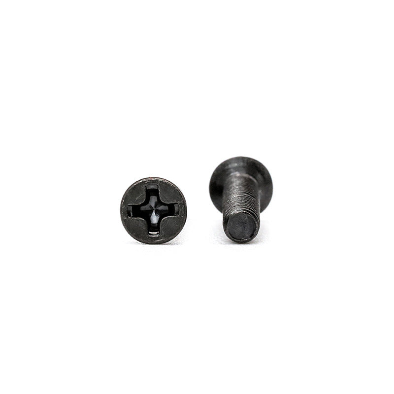 Hardened cross groove countersunk head machine screw quenching hair black flat head bolt screw for Industrial & Construction Use