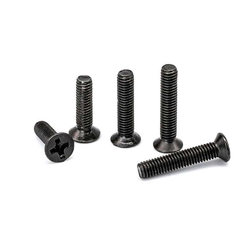 Hardened cross groove countersunk head machine screw quenching hair black flat head bolt screw for Industrial & Construction Use