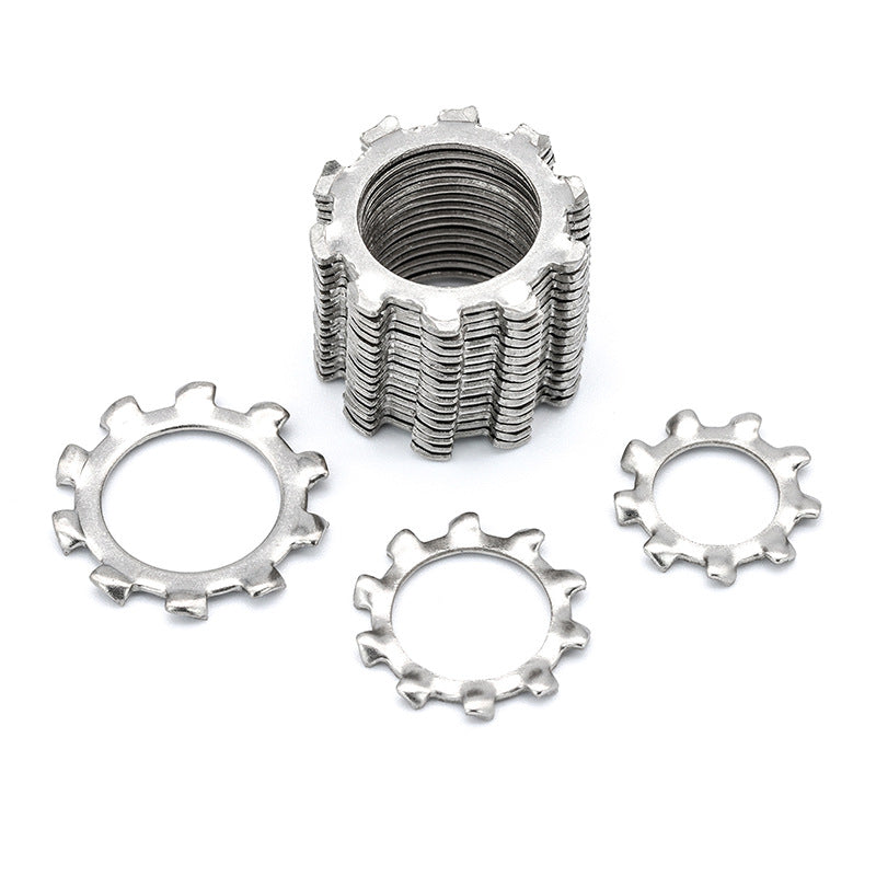 304 Stainless Steel 410PCS Boxed Washer Outer Tooth Flat Pad Locking Washer Anti-Slip Stop Washer Set  for Household & Construction