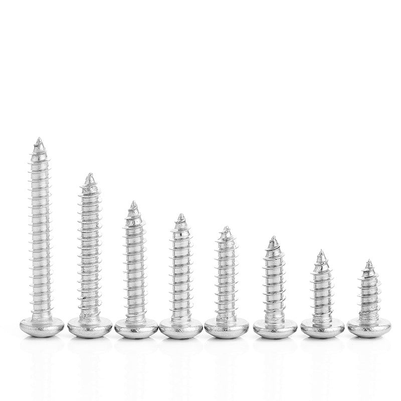 M1/M1.4/M2.3 304 Stainless Steel Phillips Round Pan Head Self-Tapping Small Screws for Electronics