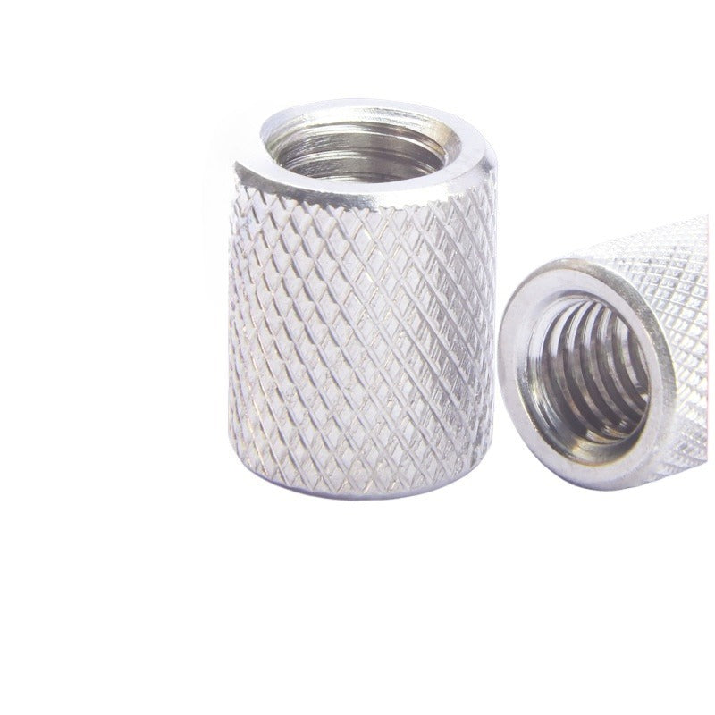 M3/M5/M10 304 Stainless Steel Knurled Long Nut – Hand Screw Extended Cylindrical Adjustment Cap for DIY & Equipment