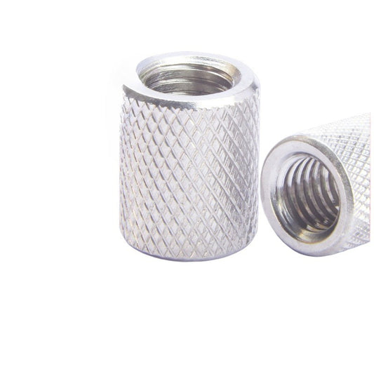 M3/M5/M10 304 Stainless Steel Knurled Long Nut – Hand Screw Extended Cylindrical Adjustment Cap for DIY & Equipment