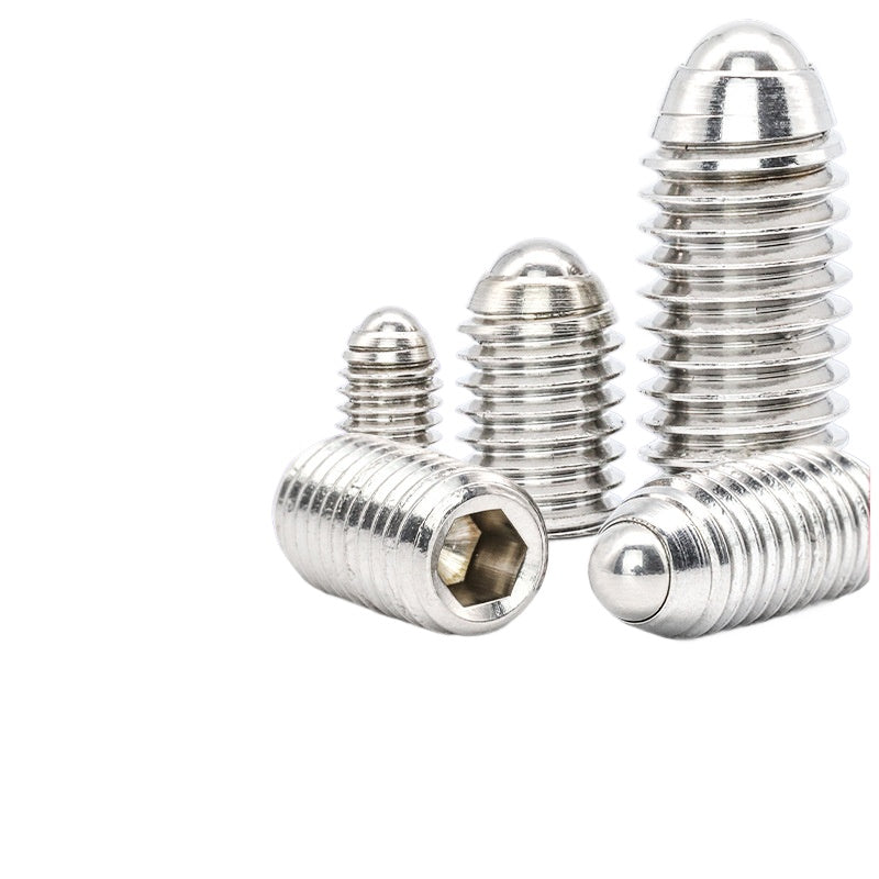 304 stainless steel bead machine rice screw ball head hexagonal wave screw positioning spring plunger setting screw  for home improvement and industrial use
