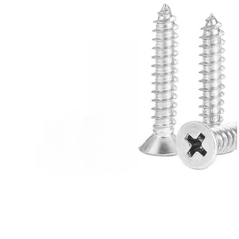 M3 M4 M5 M6 M8 304 Stainless Steel Cross Countersunk Flat Head Self-Tapping Screws Sharp Tip Extended  for Industrial Hardware Woodworking Furniture Mechanical Assembly