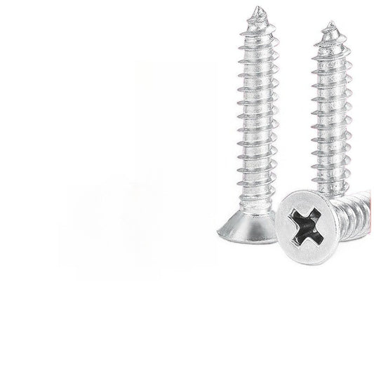 M3 M4 M5 M6 M8 304 Stainless Steel Cross Countersunk Flat Head Self-Tapping Screws Sharp Tip Extended  for Industrial Hardware Woodworking Furniture Mechanical Assembly