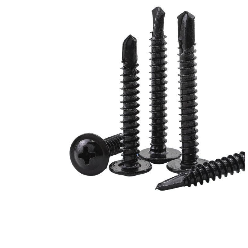 M3.9/M4.2 410 stainless steel round head with padded black drill tail self-tapping screw large flat head dovetail self-drilling screw for Metal Sheet & Construction