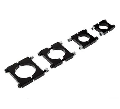 2pcs Black 8/10/12/14/16/20/25/30mm CNC Aluminium Tube Clamp Motor Mount Fixture Clip Holder for Multi-axis Fixed-wing Aircraft