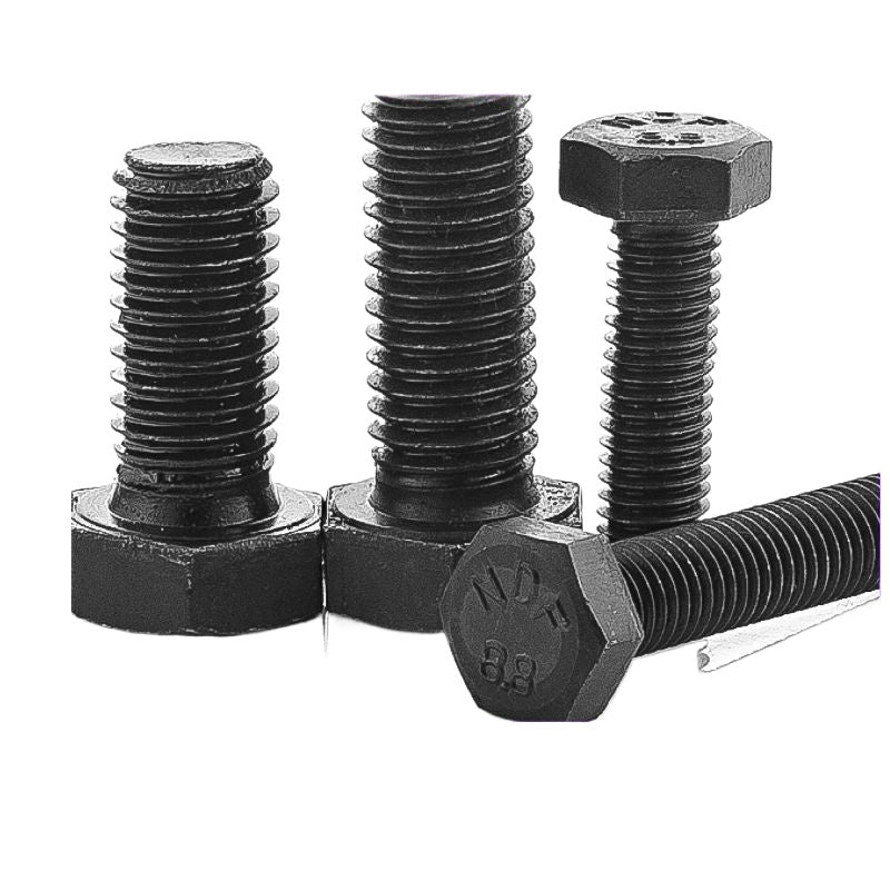M18 Carbon steel black-plated outer hexagon bolt 8.8 High strength hexagon head screw half tooth full tooth enlarged extension bolt