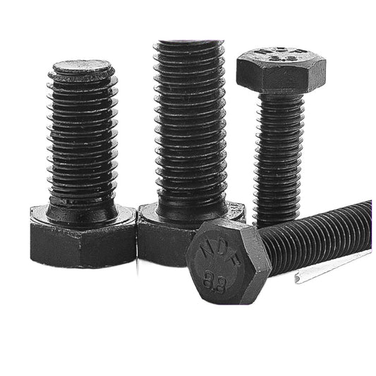 M18 Carbon steel black-plated outer hexagon bolt 8.8 High strength hexagon head screw half tooth full tooth enlarged extension bolt