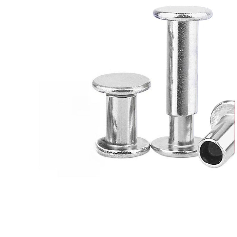 4MM/5MM 304 stainless steel flat head knock mother and child screw to lock mother and child rivet screw ledger nail male and female nail  for Bookbinding & Leather Repair