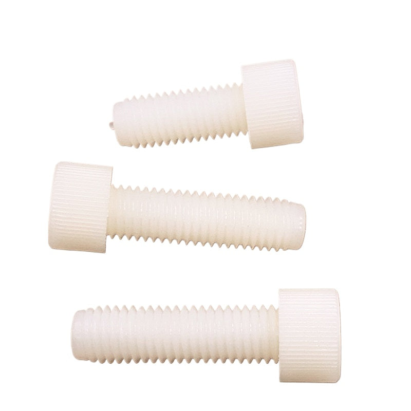 3-12mm White/Black Nylon Screw Hex Socket Cylindrical Head Hollow Through Hole Exhaust Vacuum Fastener