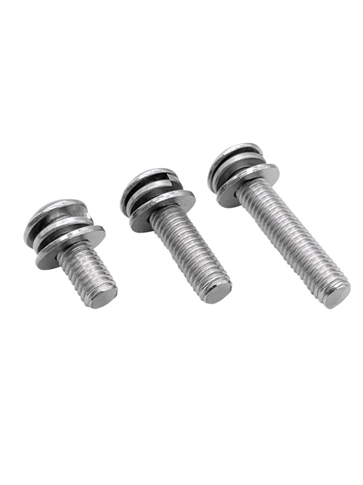 ISO7380 304/316 SS Combo Screw Hex Socket Pan Head Self-Contained Flat Spring Washer 3-in-1 Screw