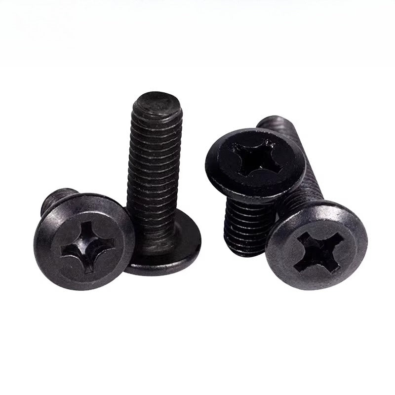 M2-M12 304 Black Stainless Steel Screw Chamfered Cross Large Flat Head Furniture Pair Lock Fastener
