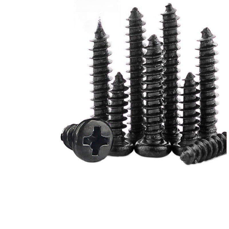 M1M2M3M4 Hard Black Carbon Steel Cross Pan Head Self-Tapping Screws for Electronic & Small Appliance Assembly
