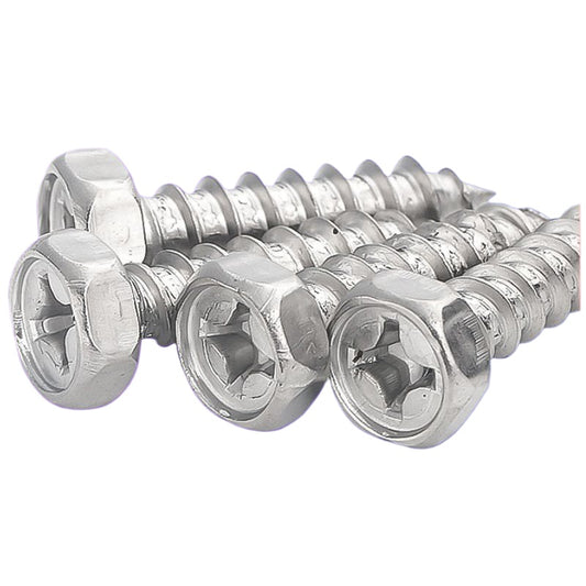 M3/M8  4.8 grade iron-plated nickel-plated cross outer hexagon self-tapping screw pocket hexagon self-tapping screw for Wood & Furniture Assembly
