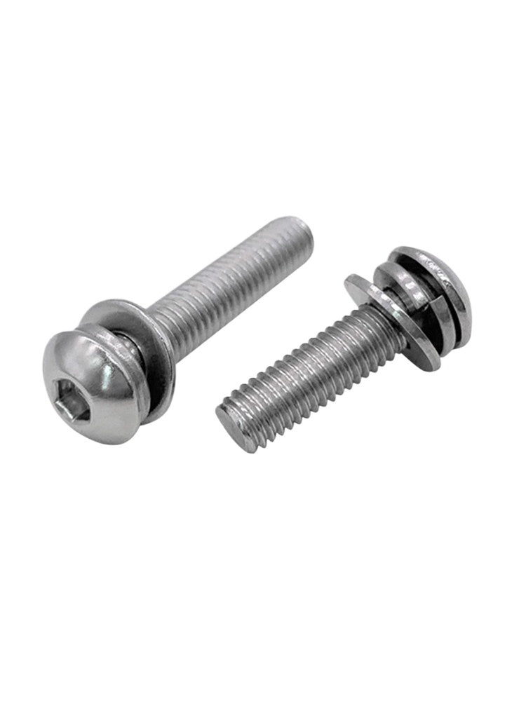 ISO7380 304/316 SS Combo Screw Hex Socket Pan Head Self-Contained Flat Spring Washer 3-in-1 Screw