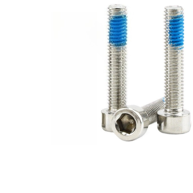 M10 201 stainless steel cylindrical head hexagon dispensing screw cup head half tooth thread with blue glue hexagon bolt for Machinery & Construction