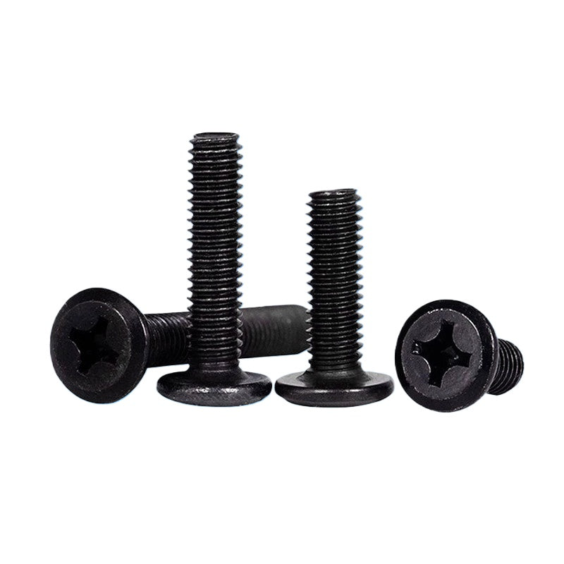 M2-M12 304 Black Stainless Steel Screw Chamfered Cross Large Flat Head Furniture Pair Lock Fastener