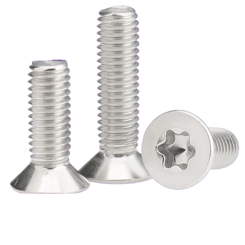 M2/M3 10.9 grade iron nickel plated countersunk head plum blossom screw pattern flat head carbon steel tooth screw for Electronic & Precision Hardware Installation