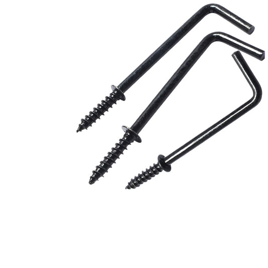 1/2L type 4. 8 grade black plated seven-figure hook self-tapping screw right angle hook 7-character hook photo frame hook screw decoration hook