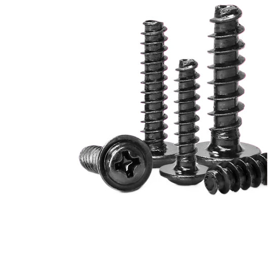 M1.4M2M3M4 Black-plated round head with padded flat tail self-tapping screws Cross pan head with self-tapping screws  for DIY & Electronics