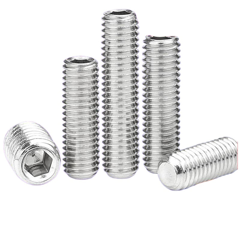 M3/M5/M6 316 stainless steel flat end machine rice screw hexagon flat head tightening stop screw base rice top thread for Industrial Machinery Fixing