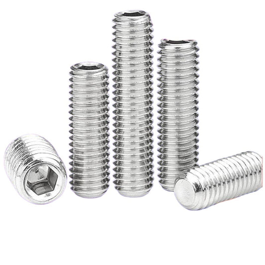M3/M5/M6 316 stainless steel flat end machine rice screw hexagon flat head tightening stop screw base rice top thread for Industrial Machinery Fixing