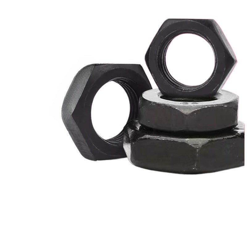 M8M10M12M14M16M20 8.8 grade high strength fine tooth hexagon nut flat thin nut black flat nut  for Machinery & Industrial Assembly