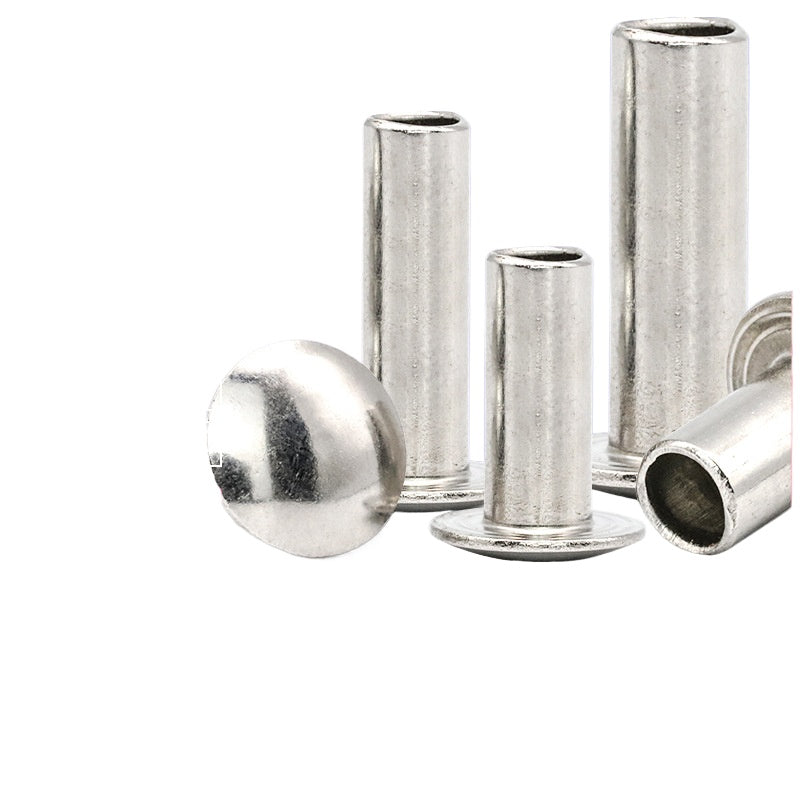 5MM/6MM/8MM304 Flat Round Head Stainless Steel Semi-Hollow Rivet Semi-Hollow Willow Hollow Rivet  for Upholstery & Hardware Assembly