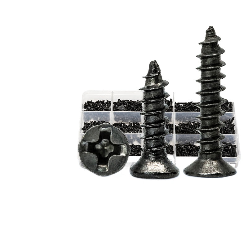 Carbon Steel Flat Head Countersunk Self Tapping Screws Assortment Kit - Screws Box Set for Home Repair and DIY Projects