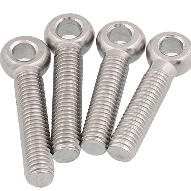 M5/M6/8  304 Stainless Steel Loose Bolt with Hole Fisheye Eye Screw Adjustment Loop Slip Knot Sheep's Eye Screw for Hanging, Lifting & Construction